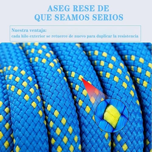 Cuerda Alpinismo 8mm Estático Escalada Paracord 10m Azul