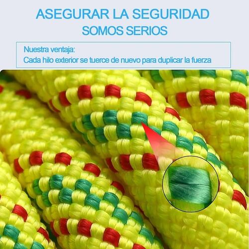 Cuerda Alpinismo 8mm Estático Escalada Paracord 10m Amarillo