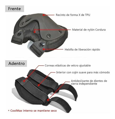 Rodillera Y Codera Táctica Militar Para Bicicleta