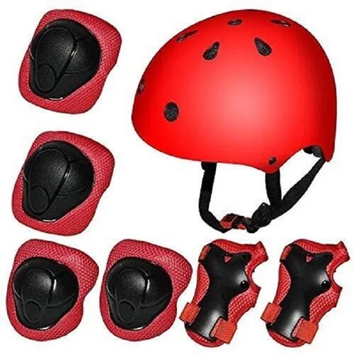 Casco Protección Kit Niños Bicicleta 3-13 años Rojo