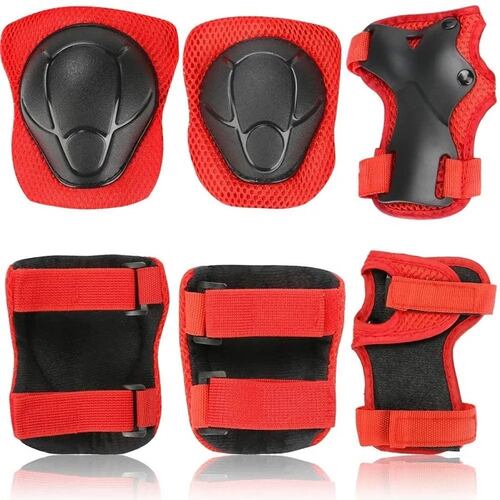 Casco Protección Kit Niños Bicicleta 3-13 años Rojo