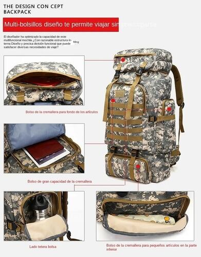 Mochila Táctica Militar 70l Campismo Negra