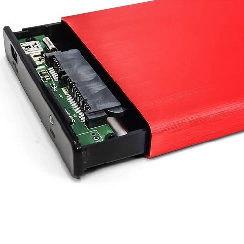 Enclosure Para Disco Duro 2.5 Vorago HDD-102-RD SATA a USB 2.0 Rojo AC-475885-3.