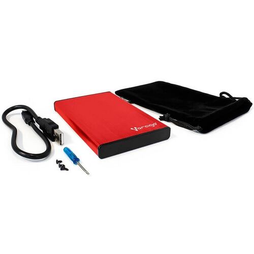 Enclosure Para Disco Duro 2.5 Vorago HDD-102-RD SATA a USB 2.0 Rojo AC-475885-3.