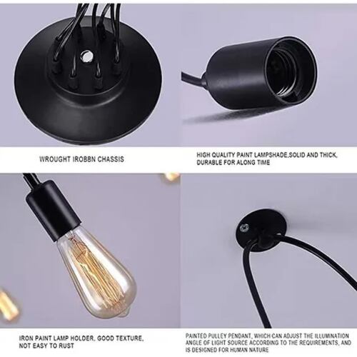 6 Lámpara Techo Candelabros Led Interior Vintage No Bombilla