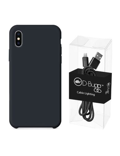 Kit Funda Silicona para Iphone X/Xs mas Cable Lightning