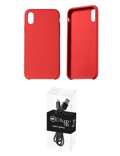 Kit Funda Silicona para Iphone X/Xs mas Cable Lightning