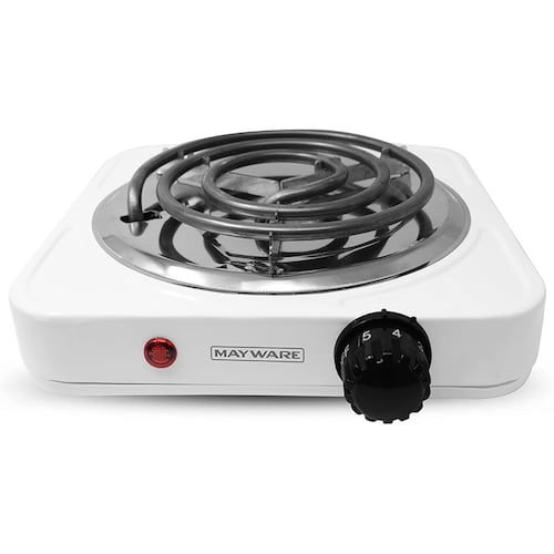 Parrilla Eléctrica MAYWARE HY1000A Blanca 1000W control temperatura