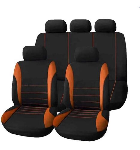 Juego De Fundas Para 5 Asientos De Automóvil, 9 Piezas Naranja Con Negro