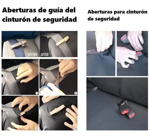 Juego De Fundas Para 5 Asientos De Automóvil, 9 Piezas Naranja Con Negro