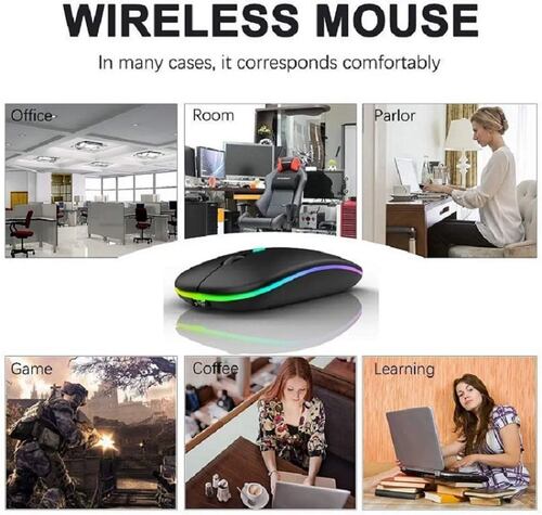 Mouse Ratónl Silencioso Recargable 2.4g Portátil Inalámbrica