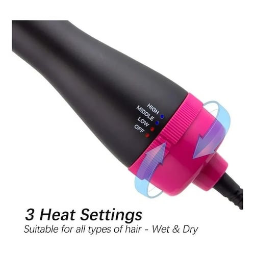 Cepillo Secador Oval De Aire Caliente 3 En 1 Para Alaciado