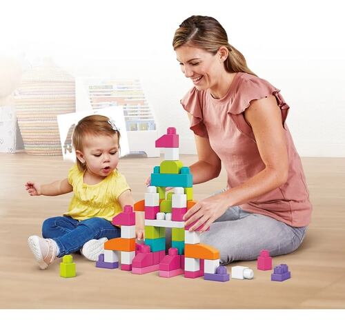 Mega Bloks Bolsa Grande De Construcción Rosa