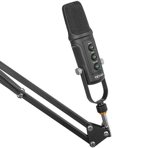 Kit Microfono Condensador YeYian Agile NL USB Para Streaming Negro YSA-UCHQ-01.