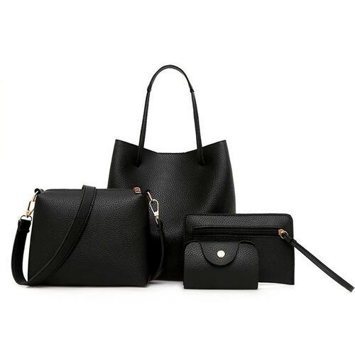 Bolso Casual Para Mujer 4 Piezas Negro