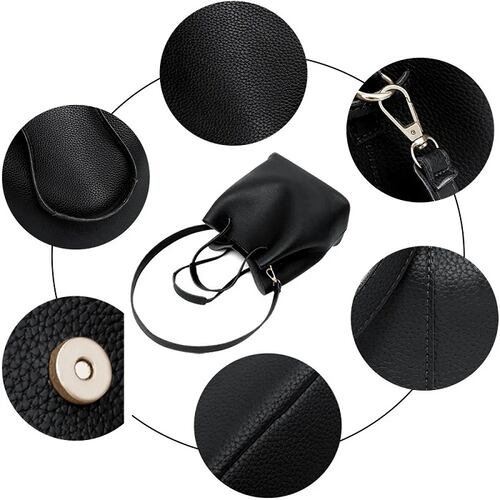 Bolso Casual Para Mujer 4 Piezas Negro