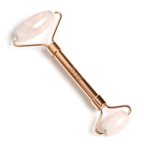 Rodillo Y Maseajador Facial / Gua Sha 100% Cuarzo Color Rosa