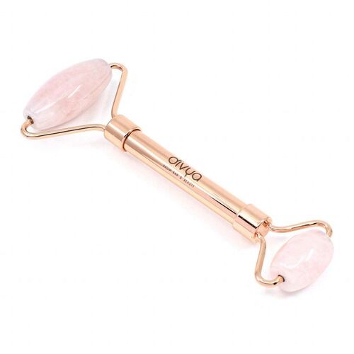 Rodillo Y Maseajador Facial / Gua Sha 100% Cuarzo Color Rosa