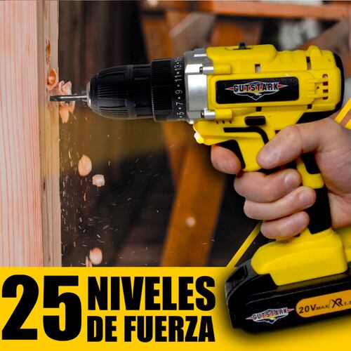 Taladro Desatornillador 3/8 Inalambrico 1360 RPM 2 Velocidades 260 W Kit 26 piezas + Extensor