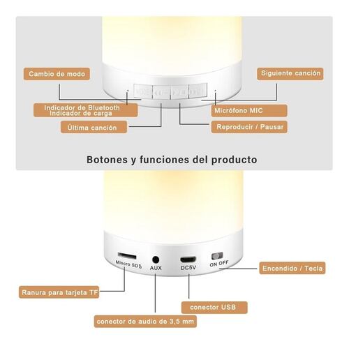 Bocina Bluetooth Recargable Inalámbrico Altavoz Portátil Led