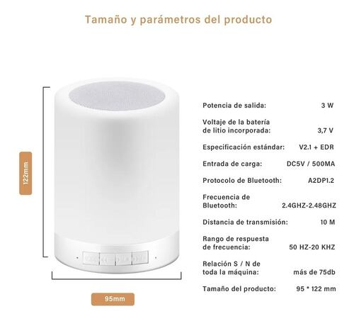 Bocina Bluetooth Recargable Inalámbrico Altavoz Portátil Led