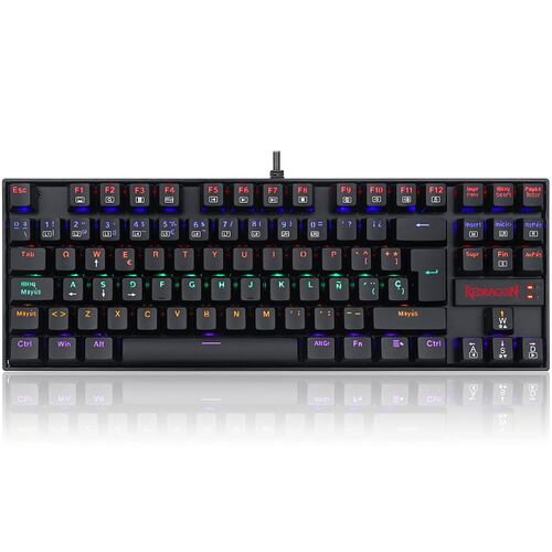 Teclado Redragon Kumara Rainbow Black K552-KR Mecanico Switch Red Gaming Español.