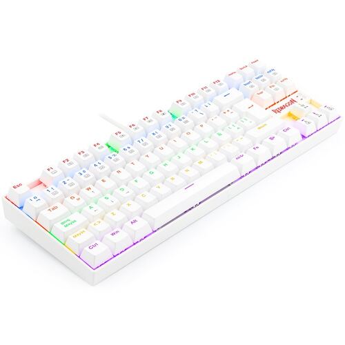 Teclado Redragon Kumara Rainbow White K552W-KR Mecanico Switch Red Gaming Español