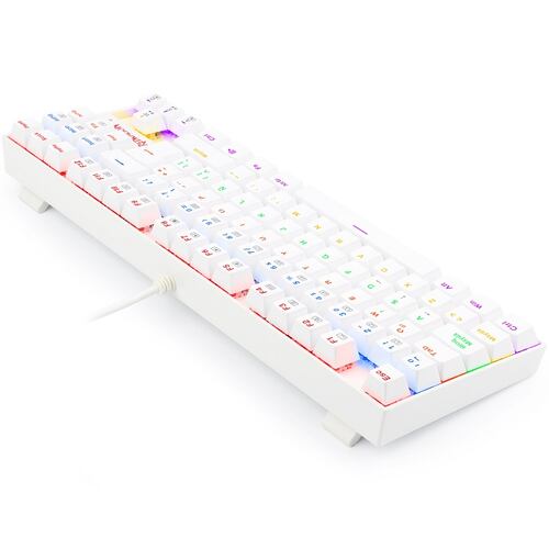 Teclado Redragon Kumara Rainbow White K552W-KR Mecanico Switch Red Gaming Español
