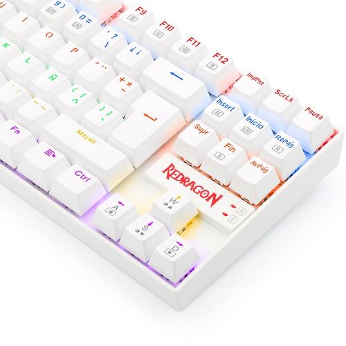 Teclado Redragon Kumara Rainbow White K552W-KR Mecanico Switch Red Gaming Español