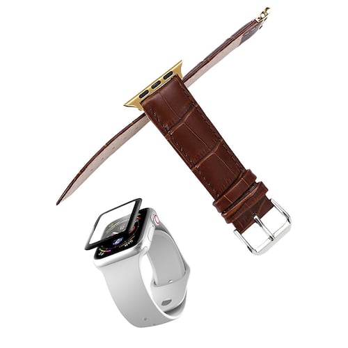 Kit Correa Extensible de cuero para Apple Watch 40 mm más un Cristal templado de 40 mm
