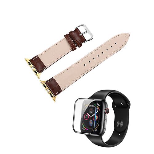 Kit Correa Extensible de cuero para Apple Watch 40 mm más un Cristal templado de 40 mm
