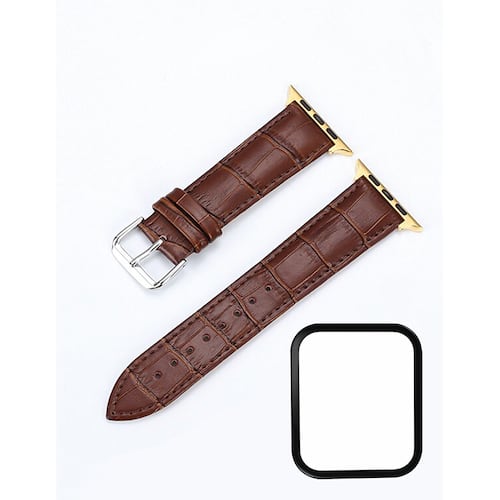 Kit Correa Extensible de cuero para Apple Watch 40 mm más un Cristal templado de 40 mm