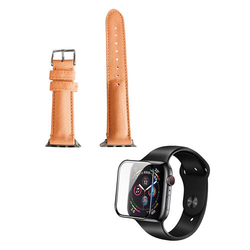 Kit Correa Extensible de tela para Apple Watch 44 mm más un Cristal templado de 44 mm