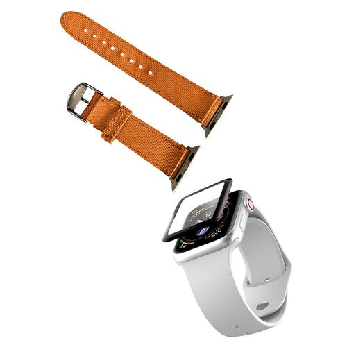 Kit Correa Extensible de tela para Apple Watch 44 mm más un Cristal templado de 44 mm