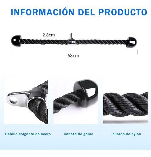 Cuerda Entrenamiento Gym Tríceps Para Desarrollo Muscular