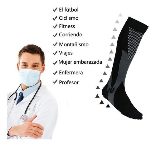 2 Pares de  Calcetines De Compresión Deportiva S/M 
