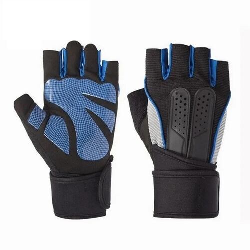 Guantes Gym Tacticos Unisex Negro con Azul Talla XL