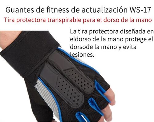 Guantes Gym Tacticos Unisex Negro con Azul Talla XL