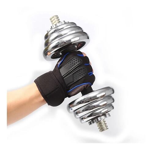 Guantes Gym Tacticos Unisex Negro con Azul Talla XL