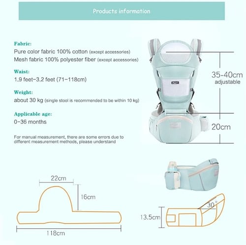 Mochila porta bebés ergonómica Verde