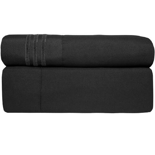 Juego de Sábanas Microfibra Luxury 1500 -Queen Size -Negro