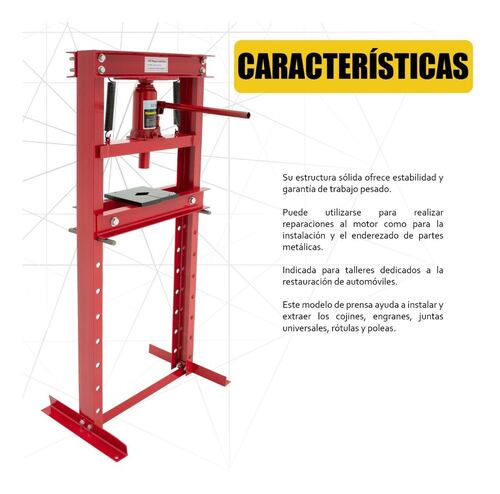 Prensa Hidraulica 12 Toneladas Gato Hidraulico Industrial Acero Gutstark