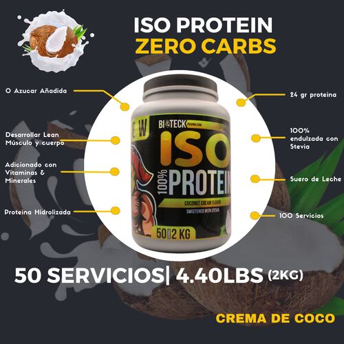 BIOTECKPHARMA | ISO protein sabor crema de coco 2kg