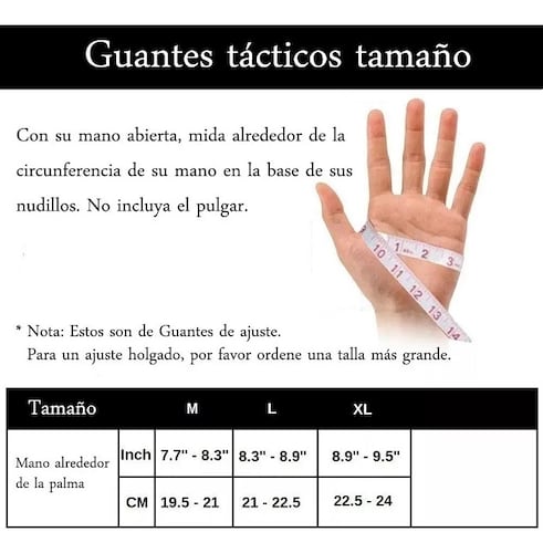 Guantes Tacticos  Para Moto y Deportes Negro Talla  M