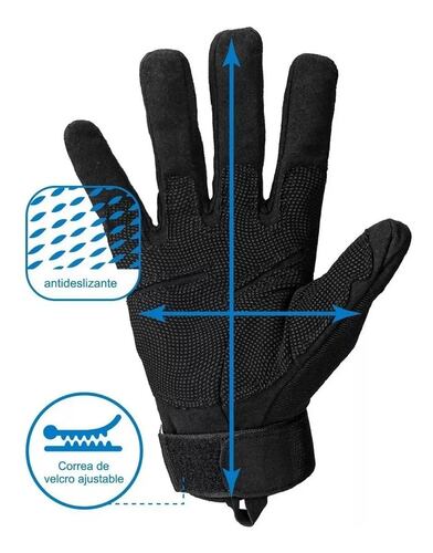 Guantes Tacticos  Para Moto y Deportes Negro Talla  M