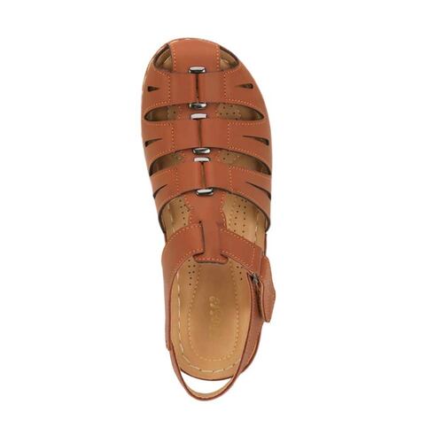 Sandalia confort Shosh para mujer, tipo pescador, color camel, mod. 985620