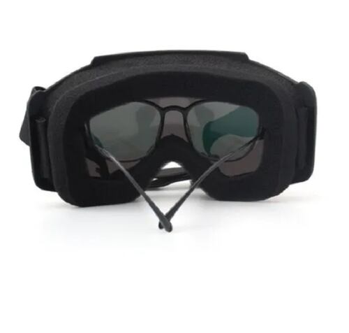 Mascara Y Goggles Motociclismo Tornasol Plateado