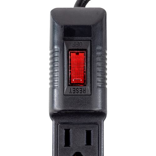 CNX Barra Multicontacto con 6 Tomas Polarizadas de 20 cm. Clavija de 1.31 mm, 127 V, 60 Hz, 13 Amps, 1625 W (Negro).