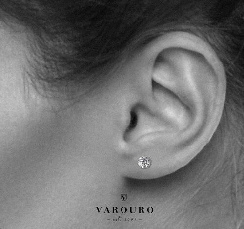  Aretes | Broqueles Oro Sólido 14k Diamante Moissanita 2.0ct.