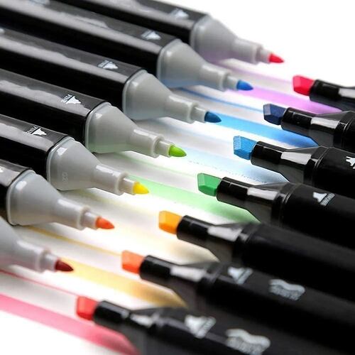 Marcadores Doble Punta Plumones Punta Pincel 80 Colores